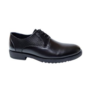Zapato Derby Negro Texturizado